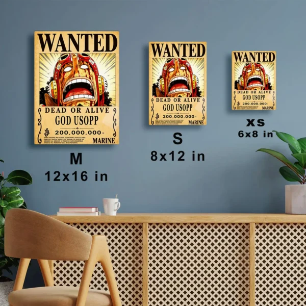 Anime Metal Poster Wall Decor - OP - Usopp Wanted - Image 7