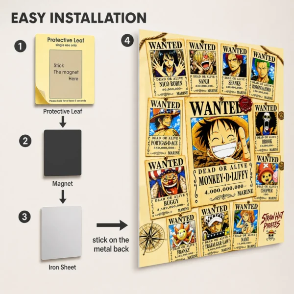 Anime Metal Poster Wall Decor - OP Wanted - Image 2