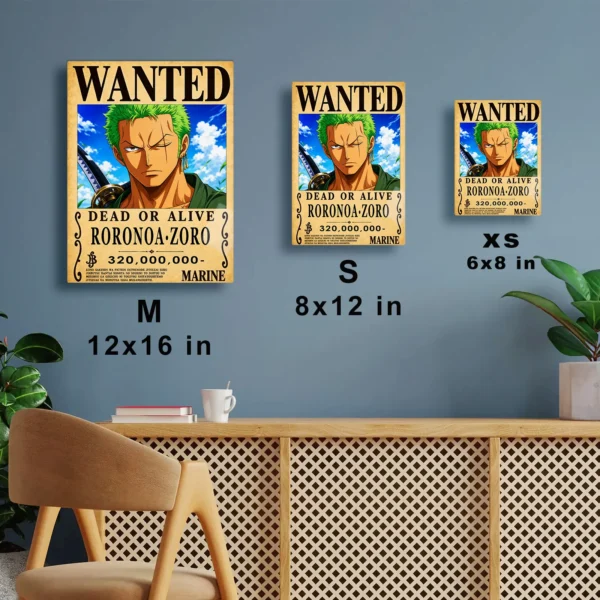 Anime Metal Poster Wall Decor - OP - Roronoa Zoro Wanted - Image 7