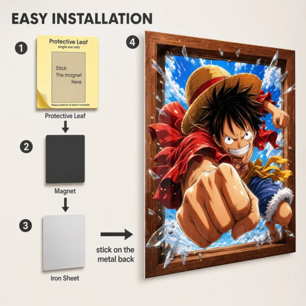 Anime Metal Poster Wall Decor - OP - Monkey D. Luffy - Image 2