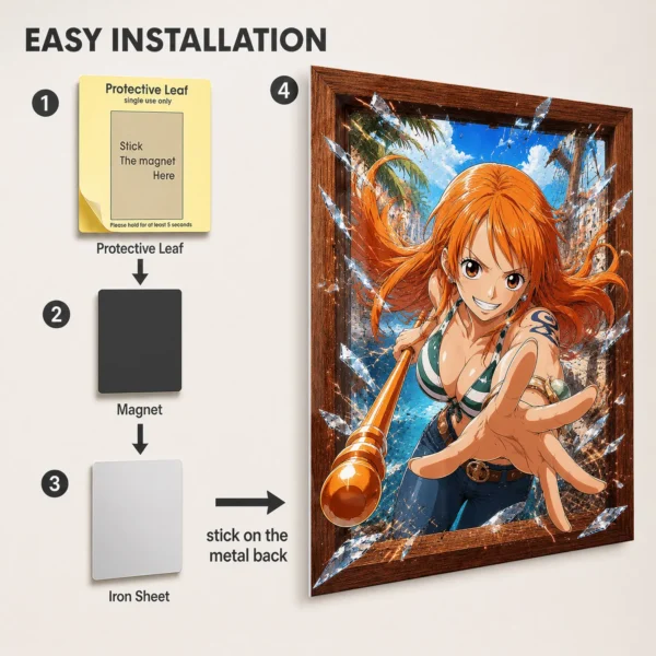 Anime Metal Poster Wall Decor - OP - Nami - A - Image 2