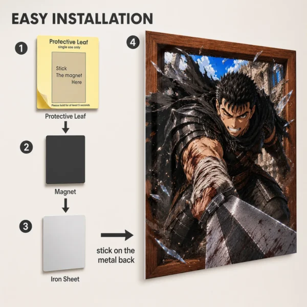 Anime Metal Poster Wall Decor - Dark Fantasy Guts - A - Image 2