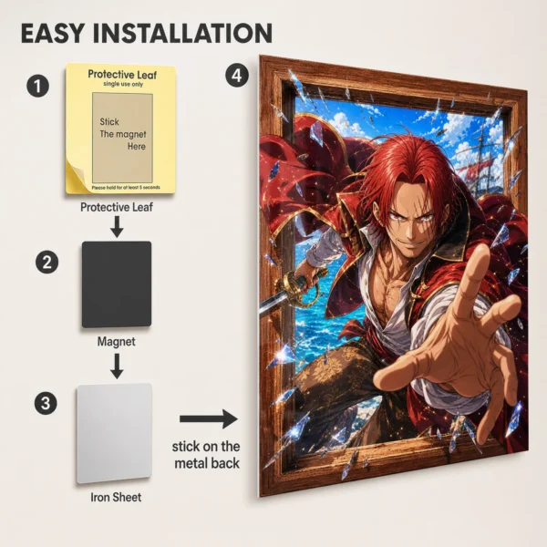 Anime Metal Poster Wall Decor - OP - Shanks - Image 2