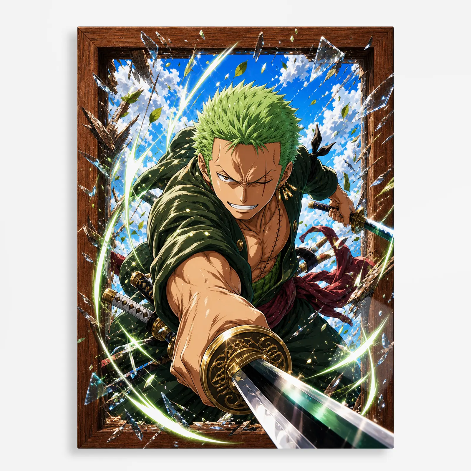 anime metal poster (313) s1 Anime Metal Poster Wall Decor - OP - Roronoa Zoro - A - Image 1