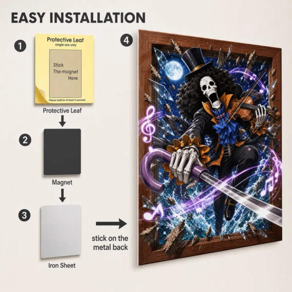 Anime Metal Poster Wall Decor - OP - Brook - A - Image 2
