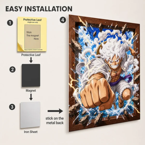 Anime Metal Poster Wall Decor - OP Gear 5 - Image 2