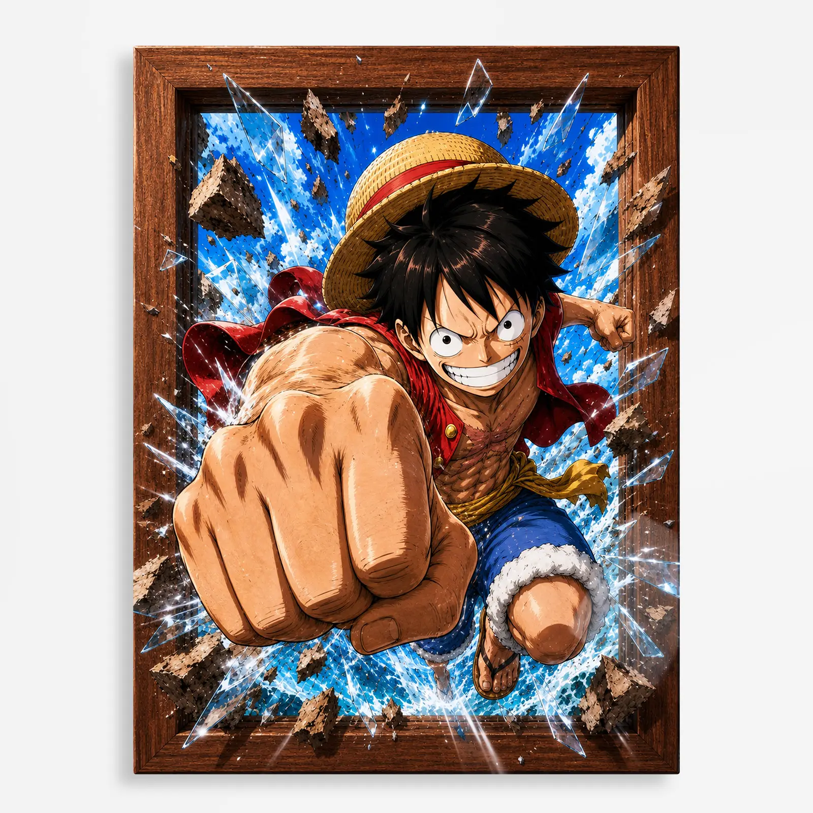 anime metal poster (317) s1 Anime Metal Poster Wall Decor - OP - Luffy - Image 1