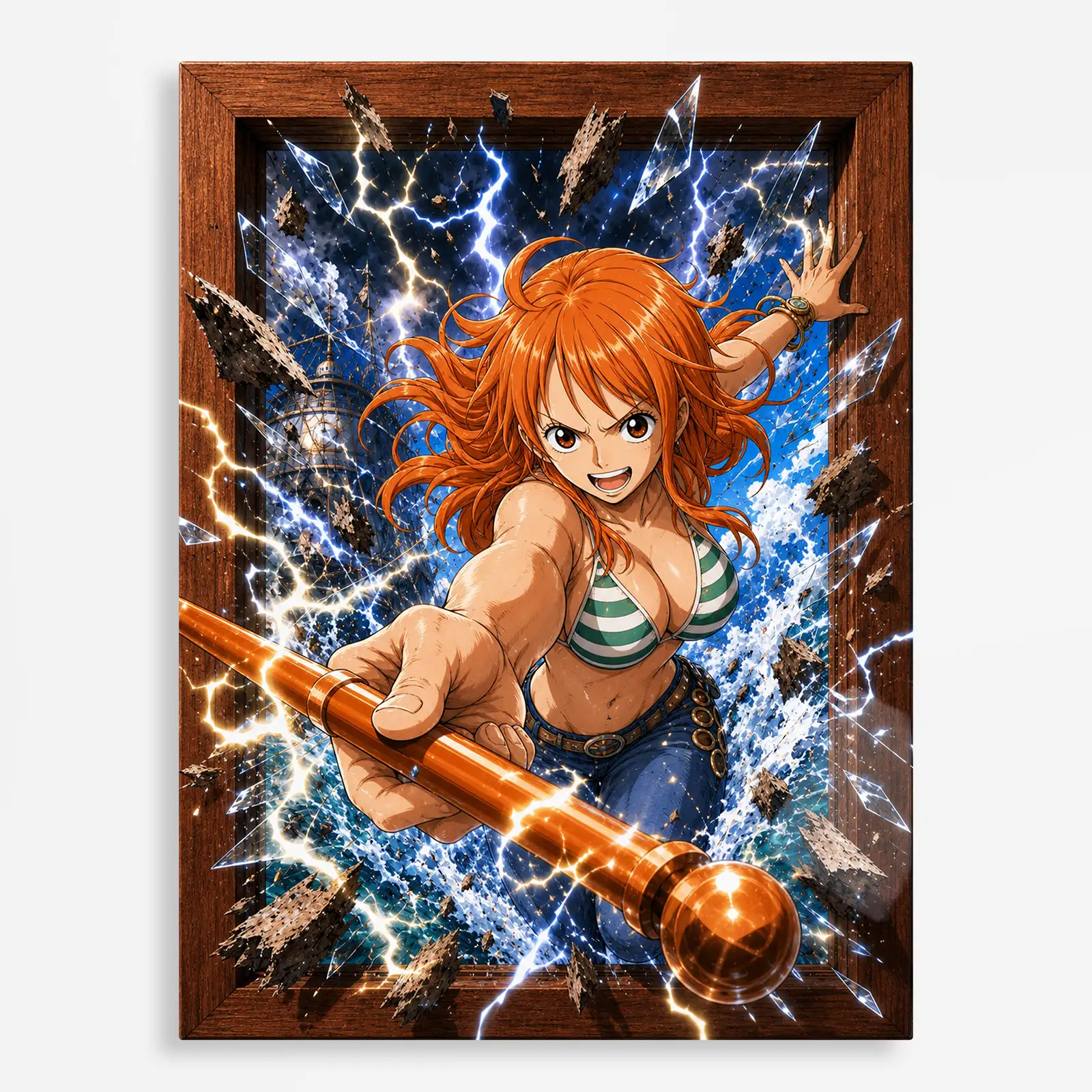 anime metal poster (318) s1 Anime Metal Poster Wall Decor - OP - Nami - B - Image 1