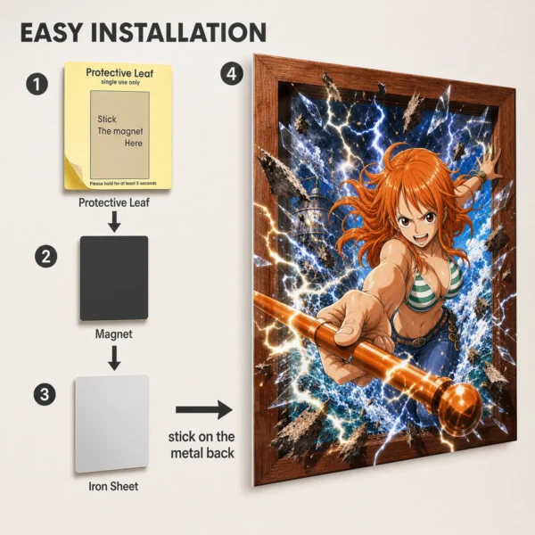 Anime Metal Poster Wall Decor - OP - Nami - B - Image 2