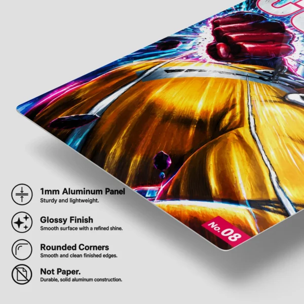 Anime Metal Poster Wall Decor - OPM - Saitama - Image 6