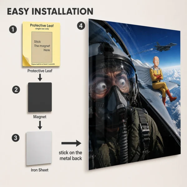 Anime Metal Poster Wall Decor - OPM - Saitama - A - Image 2