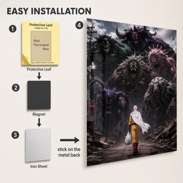 Anime Metal Poster Wall Decor - OPM - A - Image 2