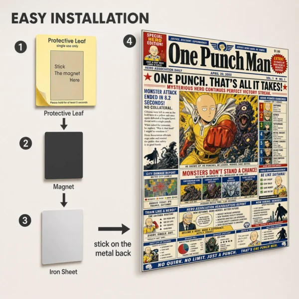 Anime Metal Poster Wall Decor - OPM - C - Image 2