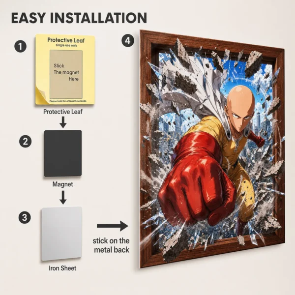 Anime Metal Poster Wall Decor - OPM - D - Image 2