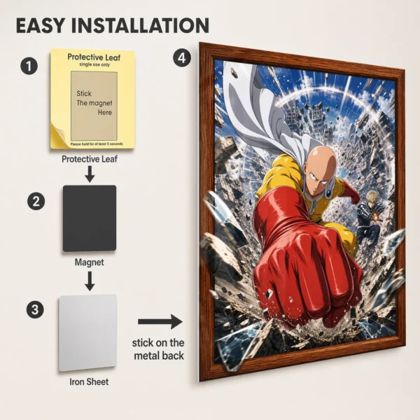 Anime Metal Poster Wall Decor - OPM - E - Image 2