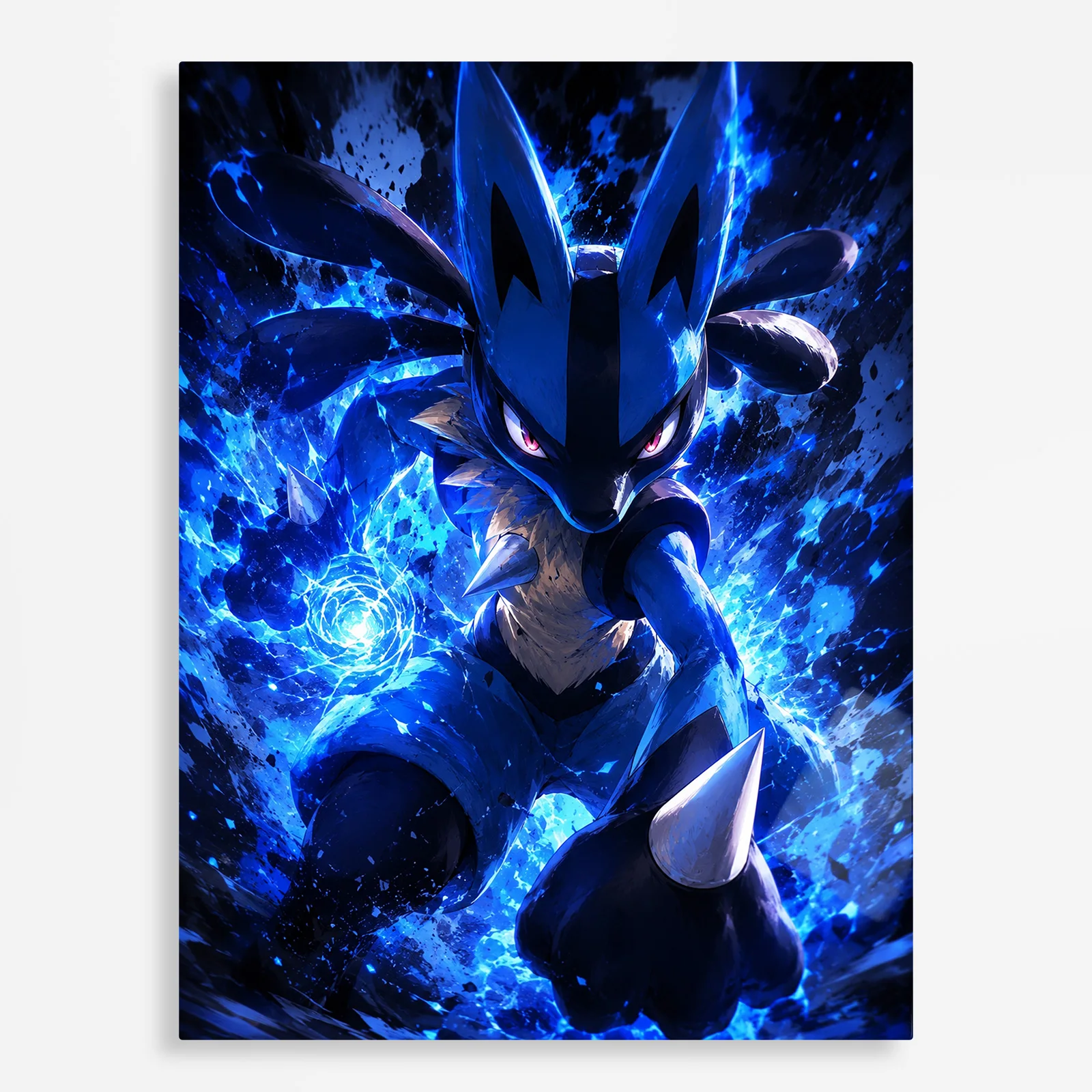 anime metal poster (330) s1 Anime Metal Poster Wall Decor - Poke - Lucario - Image 1