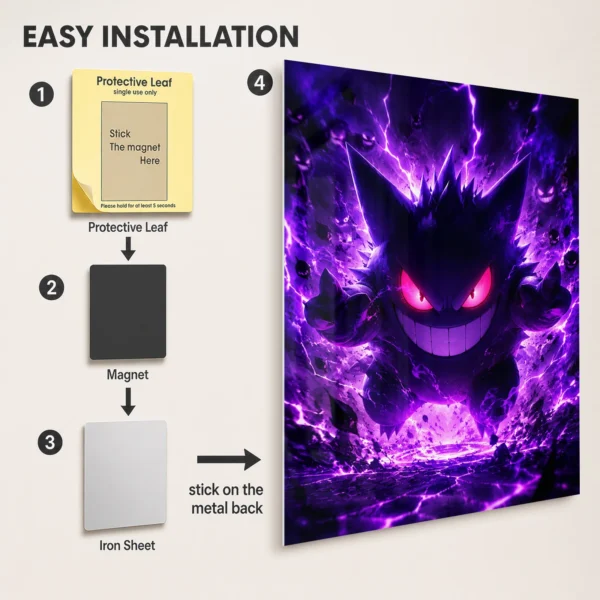 Anime Metal Poster Wall Decor - Poke - Gengar - Image 2