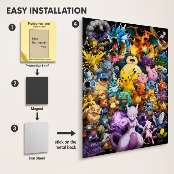Anime Metal Poster Wall Decor - Poke - B - Image 2