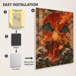 Anime Metal Poster Wall Decor - Poke - Charizard - A - Image 2