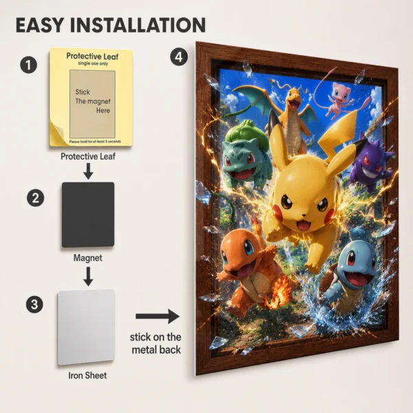 Anime Metal Poster Wall Decor - Poke - E - Image 2
