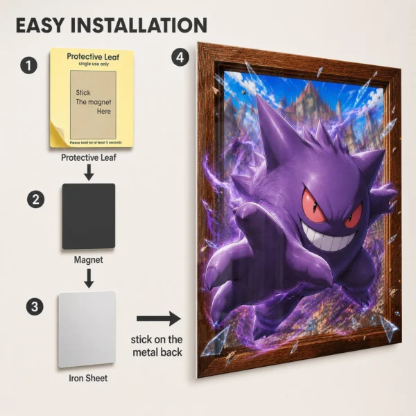 Anime Metal Poster Wall Decor - Poke - Gengar - Image 2