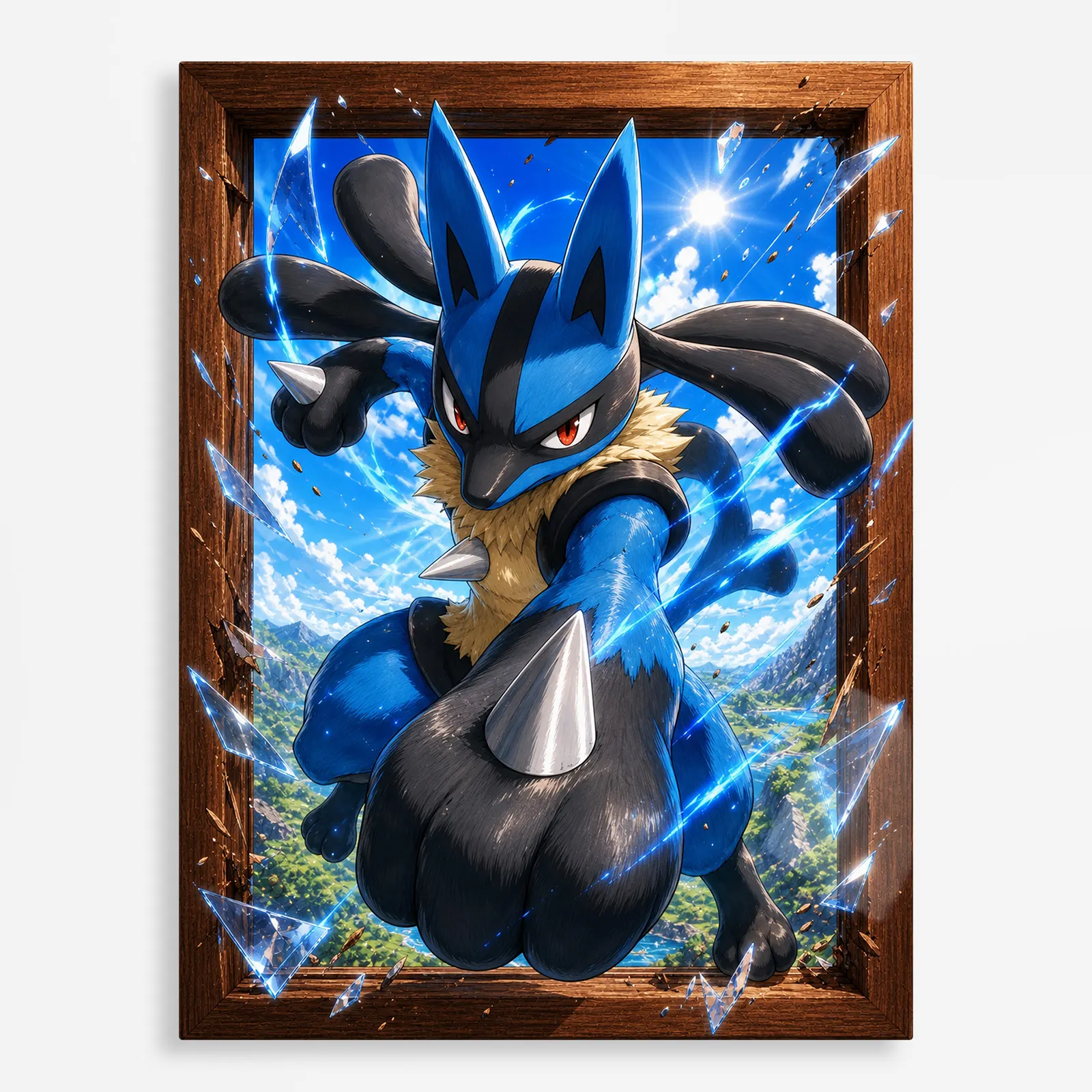anime metal poster (351) s1 Anime Metal Poster Wall Decor - Poke - Lucario - B - Image 1