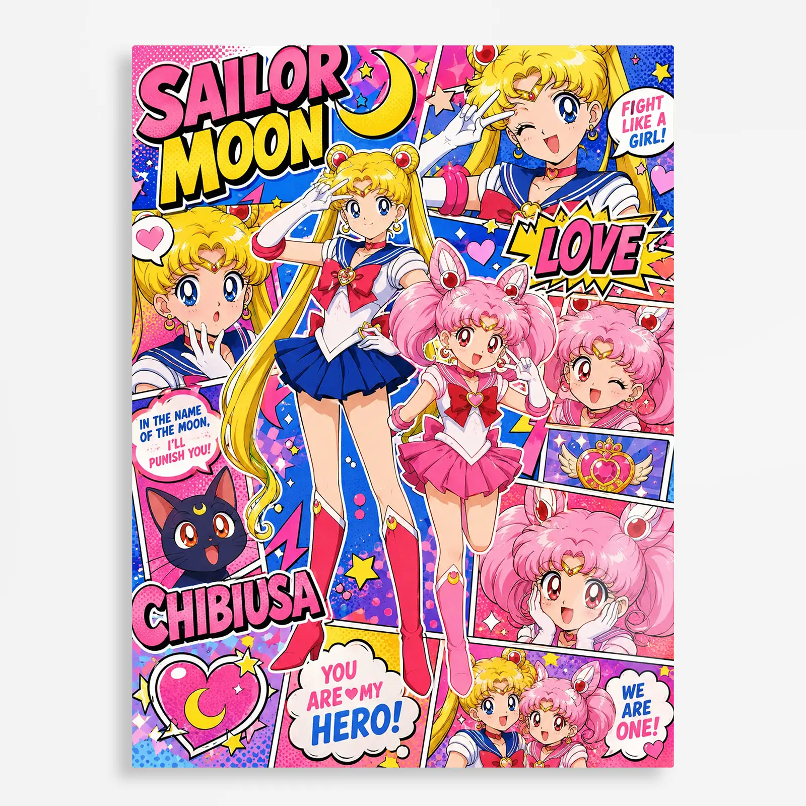 anime metal poster (355) s1 Anime Metal Poster Wall Decor - Sailor - Usagi Tsukino - Image 1