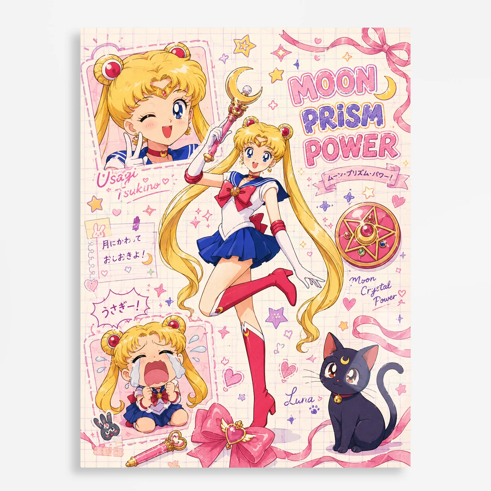 anime metal poster (356) s1 Anime Metal Poster Wall Decor - Sailor - Usagi Tsukino - A - Image 1