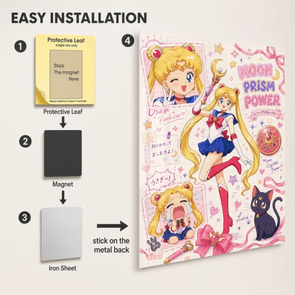 Anime Metal Poster Wall Decor - Sailor - Usagi Tsukino - A - Image 2