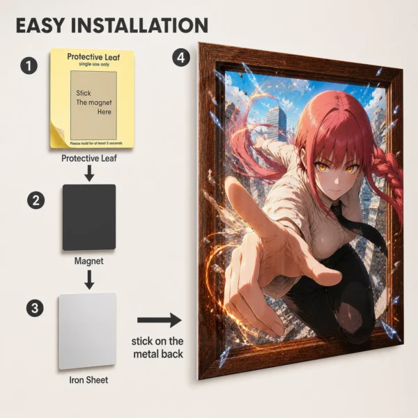 Anime Metal Poster Wall Decor - Chainsaw Makima - Image 2