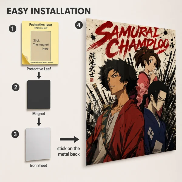 Anime Metal Poster Wall Decor - Samurai - Image 2