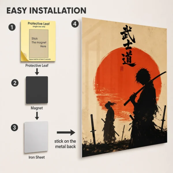 Anime Metal Poster Wall Decor - Samurai - A - Image 2