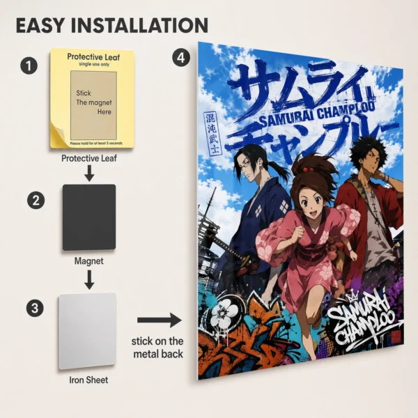 Anime Metal Poster Wall Decor - Samurai - B - Image 2