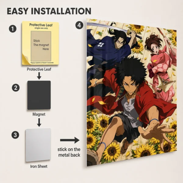 Anime Metal Poster Wall Decor - Samurai - C - Image 2