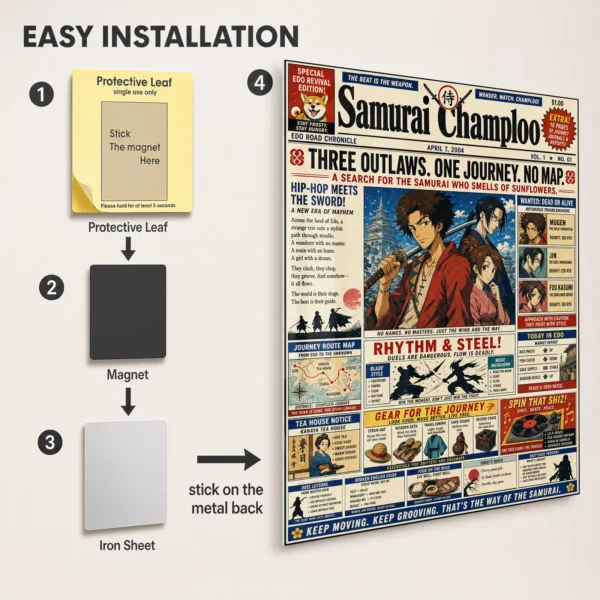 Anime Metal Poster Wall Decor - Samurai - F - Image 2