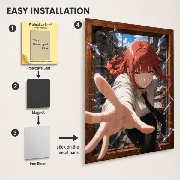 Anime Metal Poster Wall Decor - Chainsaw Makima - A - Image 2