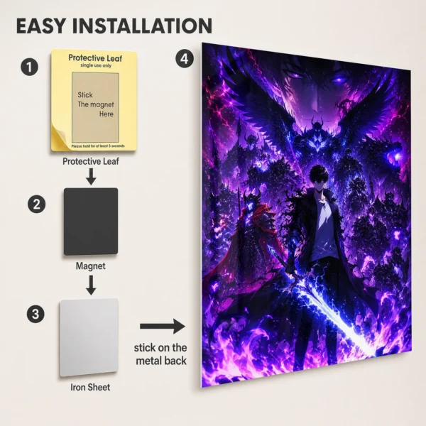 Anime Metal Poster Wall Decor - Solo - A - Image 2