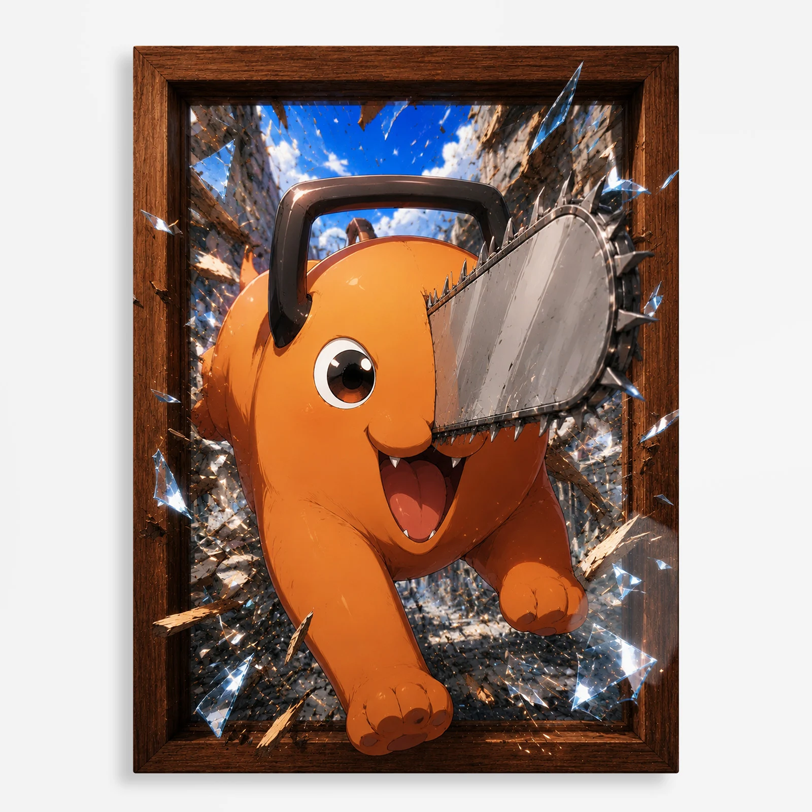 anime metal poster (38) s1 Anime Metal Poster Wall Decor - Chainsaw Pochita - Image 1