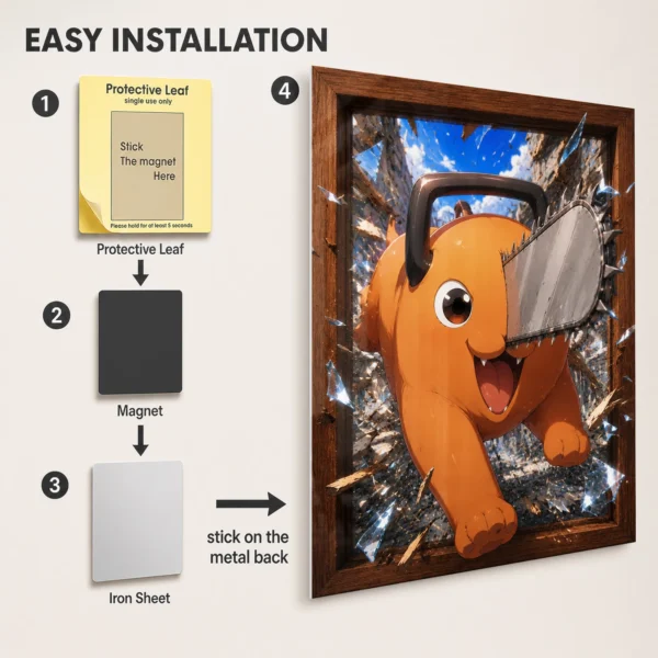 Anime Metal Poster Wall Decor - Chainsaw Pochita - Image 2