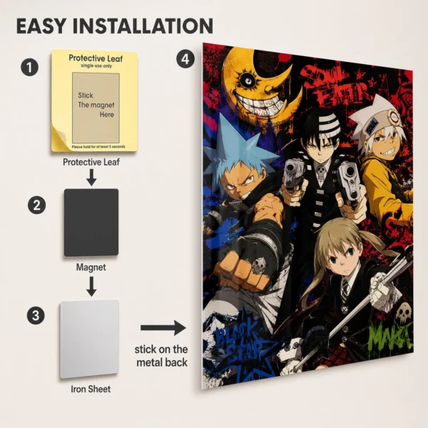 Anime Metal Poster Wall Decor - Soul - A - Image 2