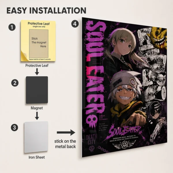 Anime Metal Poster Wall Decor - Soul - B - Image 2