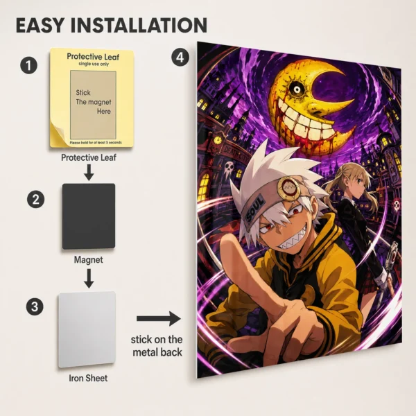 Anime Metal Poster Wall Decor - Soul - D - Image 2
