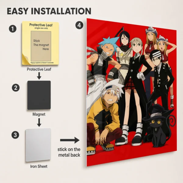 Anime Metal Poster Wall Decor - Soul - E - Image 2