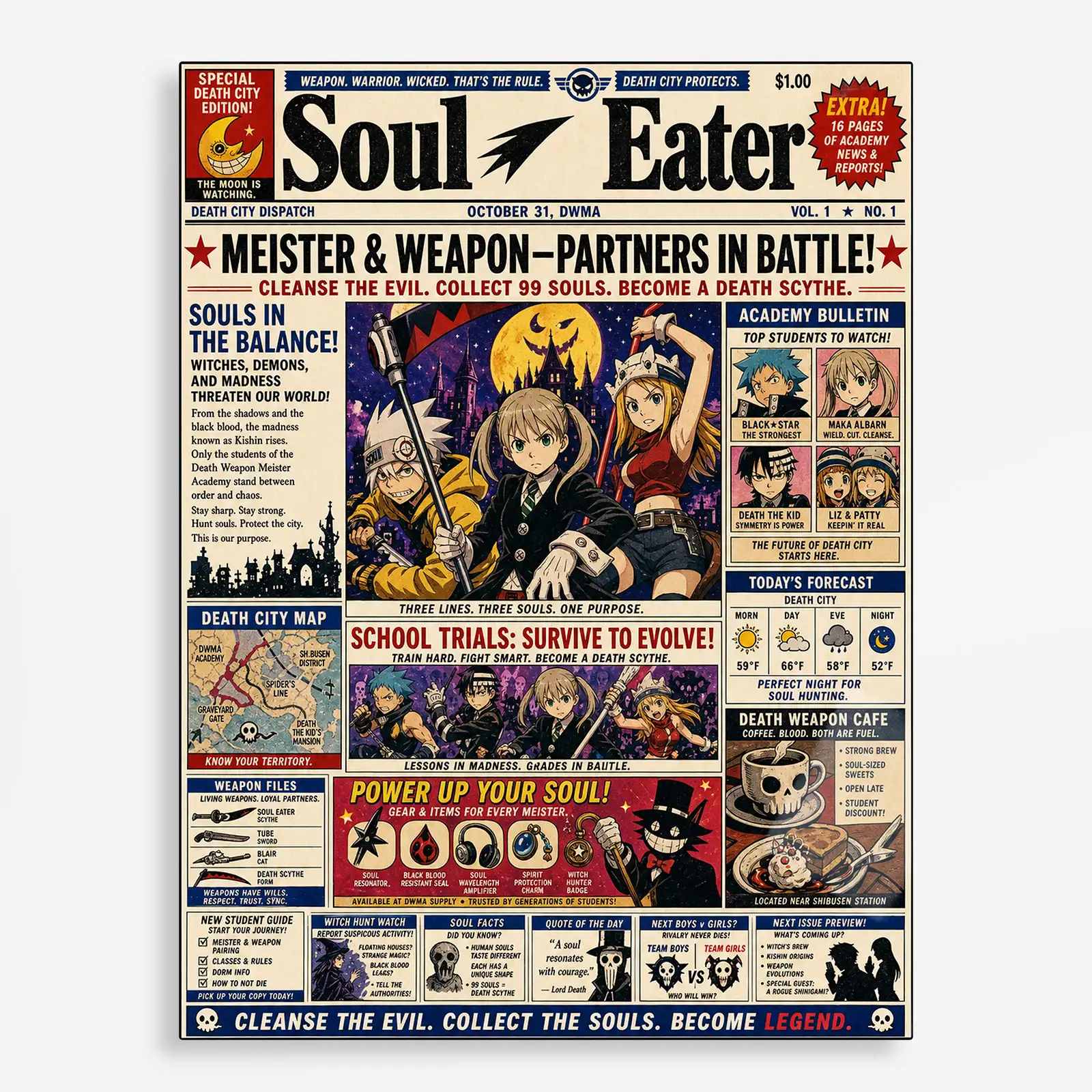 anime metal poster (387) s1 Anime Metal Poster Wall Decor - Soul - F - Image 1
