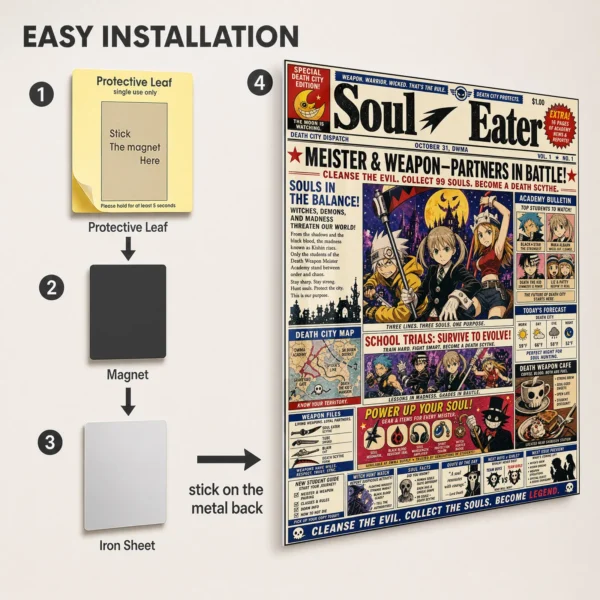Anime Metal Poster Wall Decor - Soul - F - Image 2