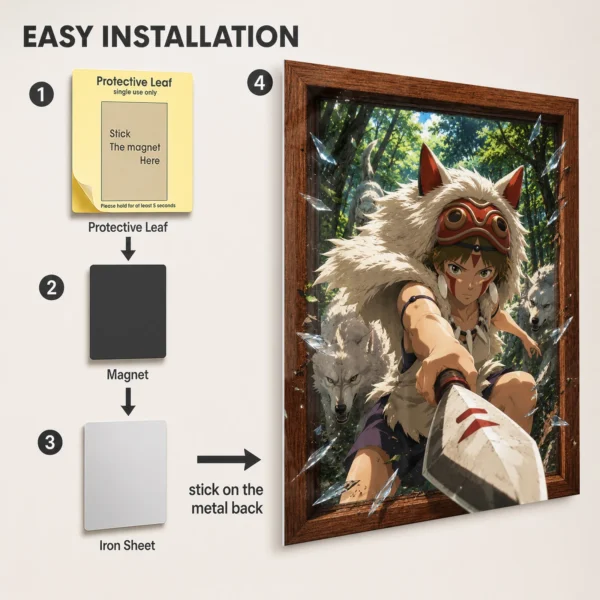 Anime Metal Poster Wall Decor - Forest Princess - San - Image 2