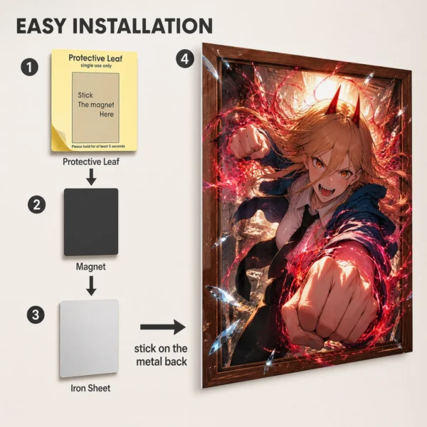 Anime Metal Poster Wall Decor - Chainsaw Power - Image 2