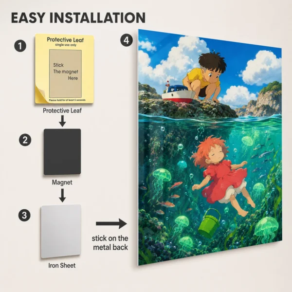 Anime Metal Poster Wall Decor - Ocean Girl - Image 2