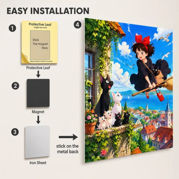 Anime Metal Poster Wall Decor - Witch Delivery - Kiki - Image 2