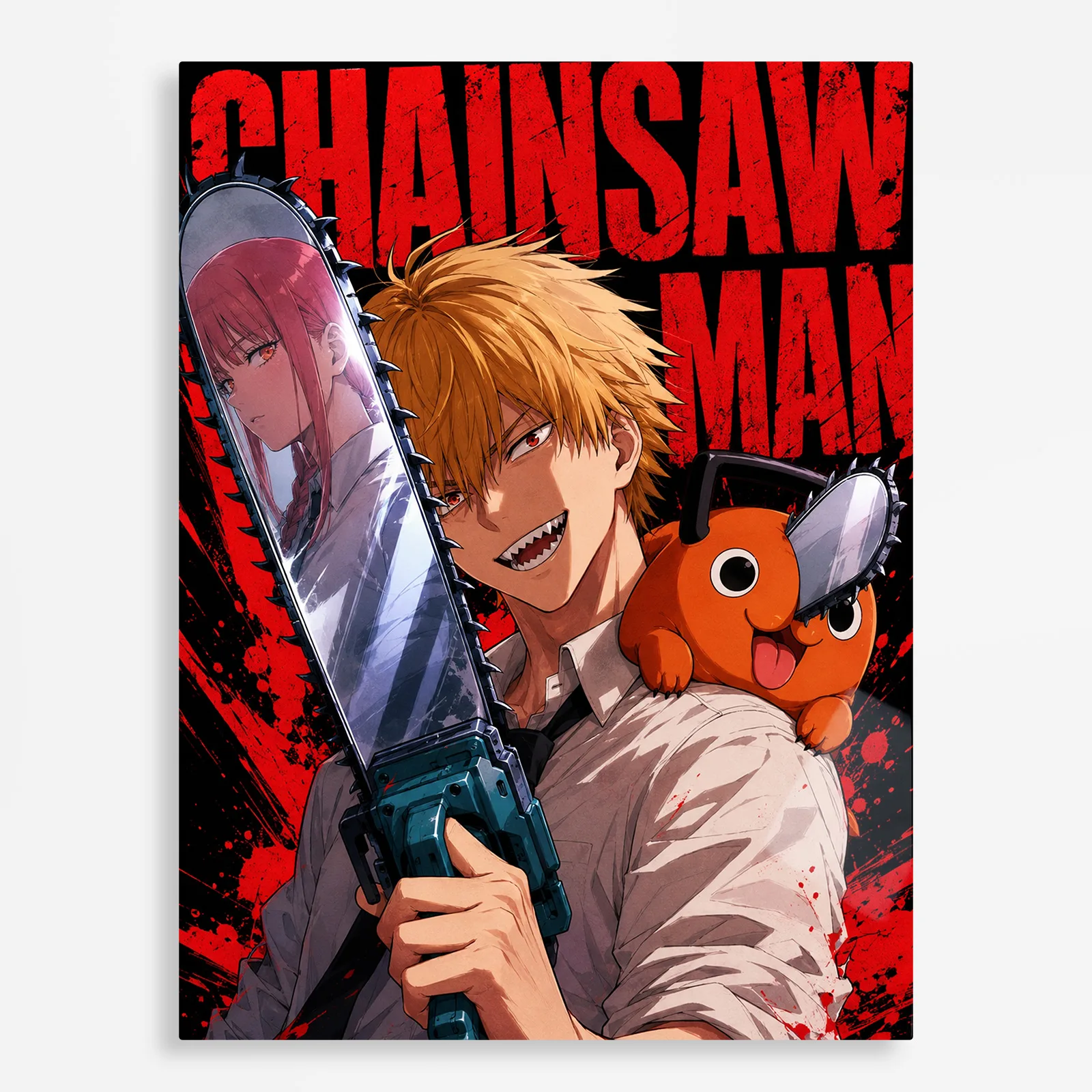 anime metal poster (40) s1 Anime Metal Poster Wall Decor - Chainsaw - Image 1